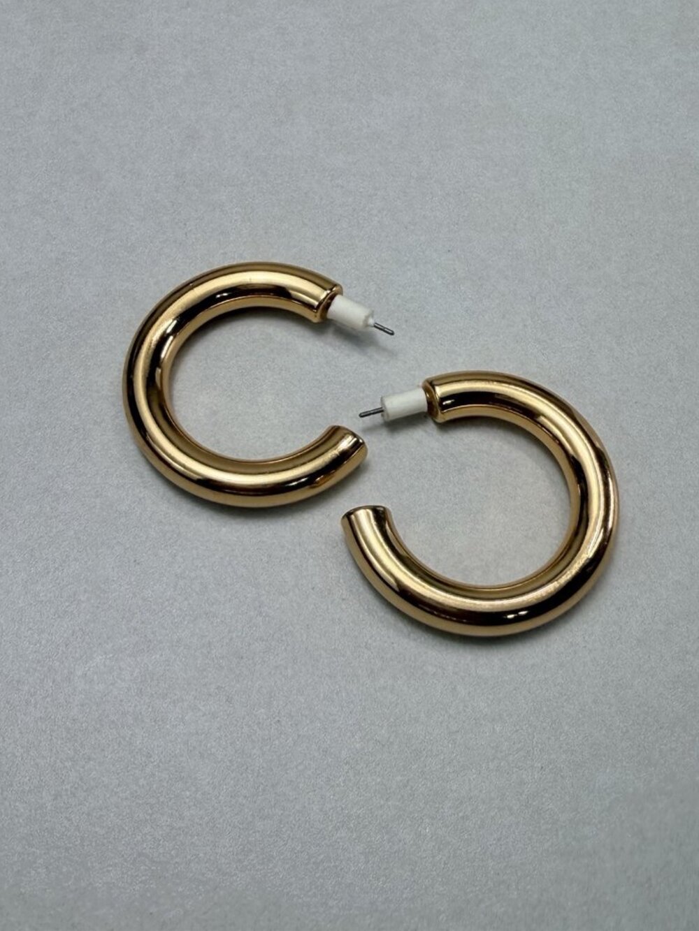 Zara Chunky Gold Hoop Earrings NWOT Classic Minimal Statement